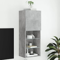 vidaXL Tv-bänk med LED-belysning betonggrå 40,5x30x102 cm