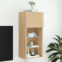 vidaXL Tv-bänk med LED-belysning sonoma-ek 40,5x30x90 cm