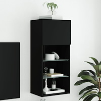 vidaXL Tv-bänk med LED-belysning svart 40,5x30x90 cm