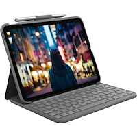 Logitech Logitech Slim Folio Grå Bluetooth QWERTY Dansk, Finsk, Norsk, Svensk