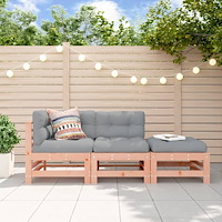 vidaXL Loungegrupp för trädgården 3 delar massiv douglasgran