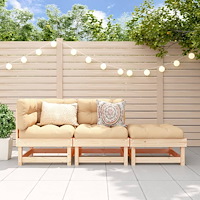 vidaXL Loungegrupp 3 delar massiv furu