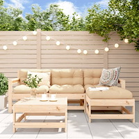 vidaXL Loungegrupp för trädgården 5 delar massiv furu