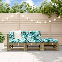 vidaXL Loungegrupp för trädgården 3 delar impregnerad furu