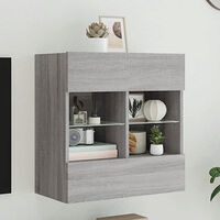 vidaXL Väggmonterad tv-bänk LED grå sonoma 58,5x30x60,5 cm
