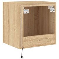 vidaXL Väggmonterad tv-bänk LED 2 st sonoma-ek 40,5x35x40 cm