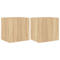 vidaXL Väggmonterad tv-bänk LED 2 st sonoma-ek 40,5x35x40 cm