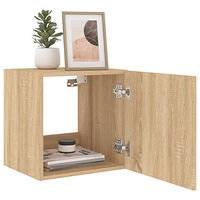 vidaXL Väggmonterad tv-bänk LED 2 st sonoma-ek 40,5x35x40 cm