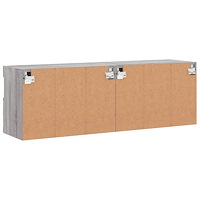 vidaXL Väggmonterad tv-bänk LED 2 st grå sonoma 60x30x40 cm