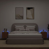 vidaXL Väggmonterad tv-bänk LED 2 st brun ek 40,5x35x40 cm