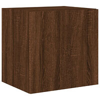 vidaXL Väggmonterad tv-bänk LED 2 st brun ek 40,5x35x40 cm