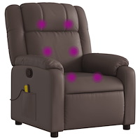 vidaXL Massagefåtölj brun konstläder