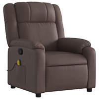vidaXL Massagefåtölj brun konstläder