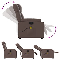 vidaXL Massagefåtölj brun konstläder