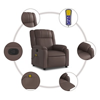 vidaXL Massagefåtölj brun konstläder