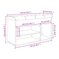 vidaXL Skobänk grå sonoma 82x32x45,5 cm konstruerat trä
