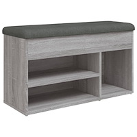 vidaXL Skobänk grå sonoma 82x32x45,5 cm konstruerat trä