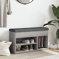 vidaXL Skobänk grå sonoma 82x32x45,5 cm konstruerat trä