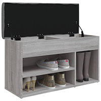 vidaXL Skobänk grå sonoma 82x32x45,5 cm konstruerat trä