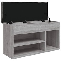 vidaXL Skobänk grå sonoma 82x32x45,5 cm konstruerat trä