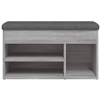 vidaXL Skobänk grå sonoma 82x32x45,5 cm konstruerat trä
