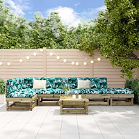 vidaXL Loungegrupp med dynor 7 delar impregnerad furu