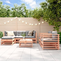 vidaXL Loungegrupp för trädgården 7 delar massiv douglasgran