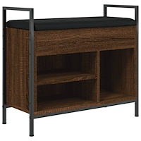 vidaXL Skobänk brun ek 65,5x32x57,5 cm konstruerat trä