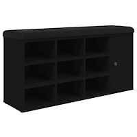 vidaXL Skobänk svart 102x32x50 cm konstruerat trä
