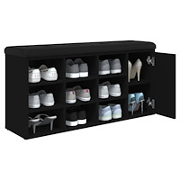 vidaXL Skobänk svart 102x32x50 cm konstruerat trä