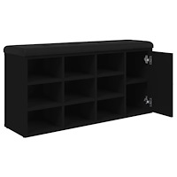 vidaXL Skobänk svart 102x32x50 cm konstruerat trä