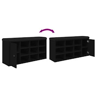 vidaXL Skobänk svart 102x32x50 cm konstruerat trä