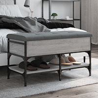 vidaXL Skobänk grå sonoma 82x42x45 cm konstruerat trä