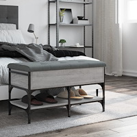 vidaXL Skobänk grå sonoma 82x42x45 cm konstruerat trä