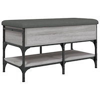 vidaXL Skobänk grå sonoma 82x42x45 cm konstruerat trä