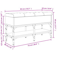vidaXL Skobänk brun ek 82x32x45 cm konstruerat trä