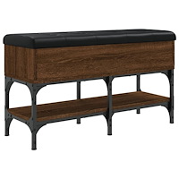 vidaXL Skobänk brun ek 82x32x45 cm konstruerat trä