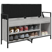 vidaXL Skobänk grå sonoma 105,5x32x57,5 cm konstruerat trä