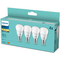 Philips 4-pack LED E14 Klot P45 5W (40W) Frost 470lm