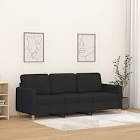 vidaXL 3-sitssoffa svart 180 cm tyg