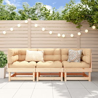 vidaXL Loungegrupp 3 delar massiv furu