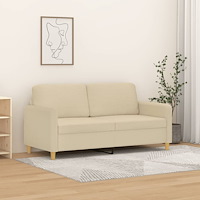 vidaXL 2-sitssoffa gräddvit 140 cm tyg