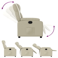 vidaXL Reclinerfåtölj gräddvit konstläder