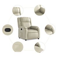 vidaXL Reclinerfåtölj gräddvit konstläder