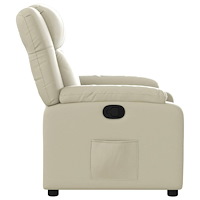 vidaXL Reclinerfåtölj gräddvit konstläder