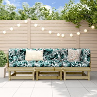 vidaXL Loungegrupp för trädgården 3 delar impregnerad furu