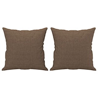 vidaXL 2-sits soffa med prydnadskuddar brun 140 cm tyg
