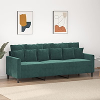 vidaXL 3-sitssoffa mörkgrön 180 cm sammet