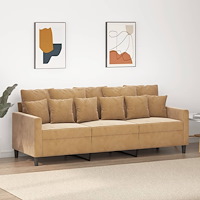 vidaXL 3-sitssoffa brun 180 cm sammet