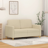 vidaXL 2-sitssoffa gräddvit 120 cm tyg
